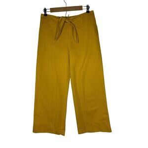 Nikki Chasin Womens 2 Wide Leg Tie Front Pants Trousers Crop Marigold